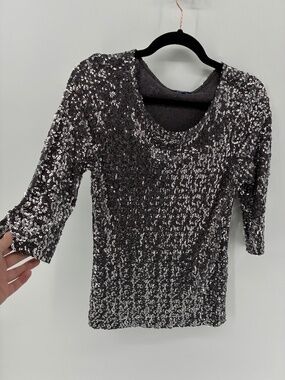 Reitmans Silver Sequin Blouse
